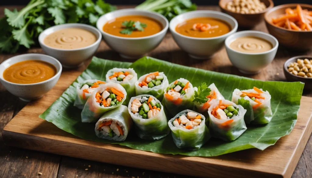 sauce cacahuètes rouleaux de printemps